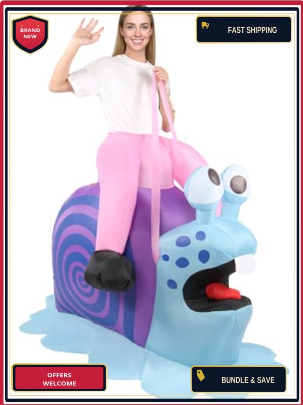 Inflatable Snail Costume Adult Funny Blow Up Halloween Suit